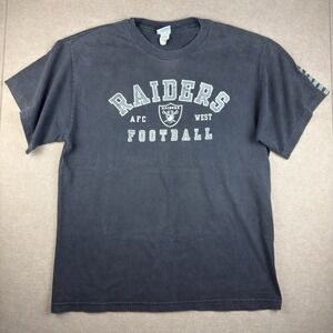 Vintage NFL Raiders T-Shirt L Black‎ Single Stitch USA Sports Tee